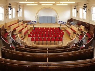 Lights, Action! We've modified the platform stage, got theatrical lighting and new seats - but the ceiling lights need replacing